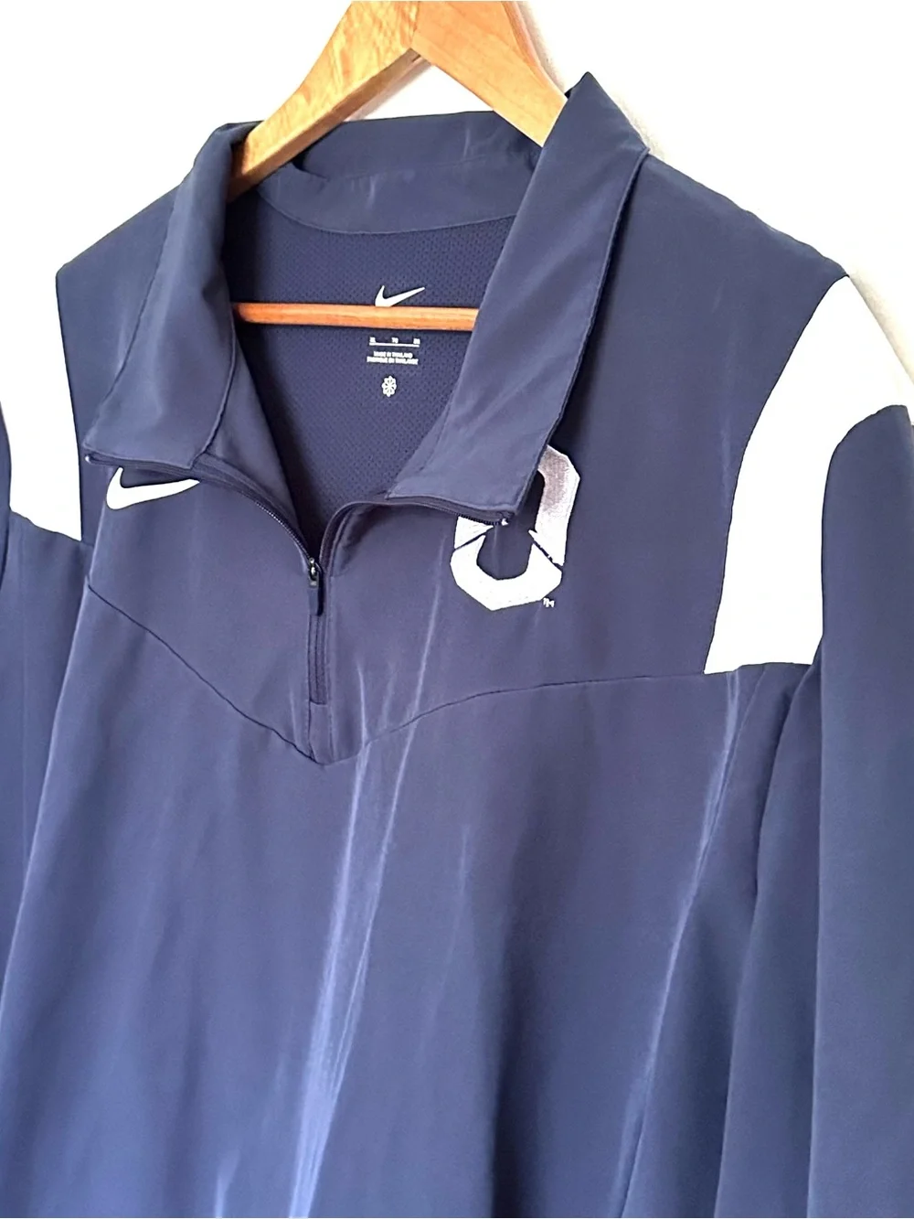 Nike Jacket Men’s XL Blue White Short Sleeve Zipper Pockets Lightweight Athletic